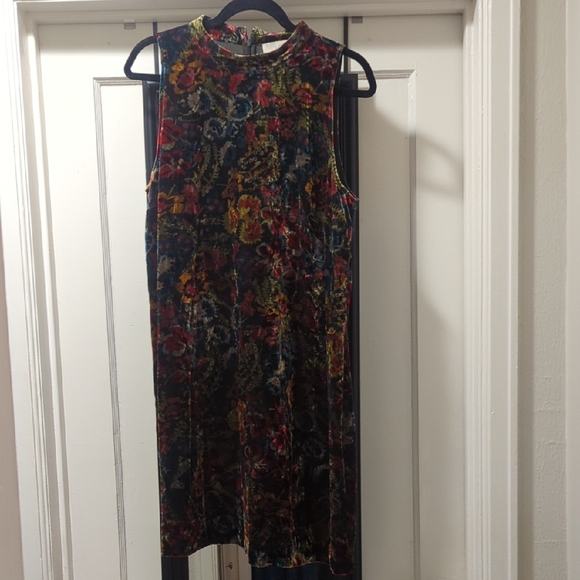 LOFT Multicolor Floral Velvet Swing Dress - Picture 2 of 4